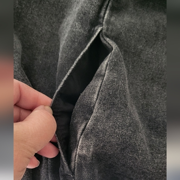 Ripped Hem Denim Button Front Long Sleeve Jacket Shacket - Picture 7 of 13